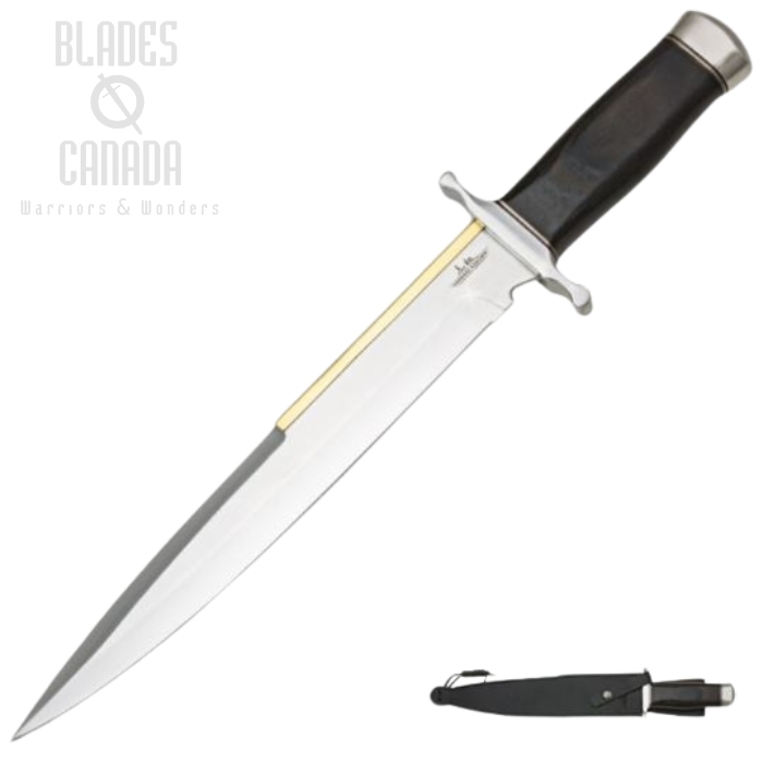 Gil Hibben Old West Toothpick Fixed Blade Knife, AUS 6, Leather Sheath, GH5019